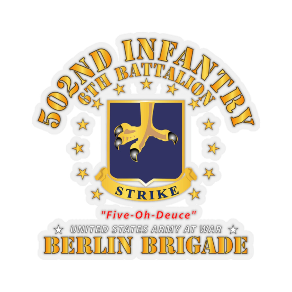Kiss-Cut Stickers – Army – 6th Battalion 502nd Infantry – Berlin Brigade X 300