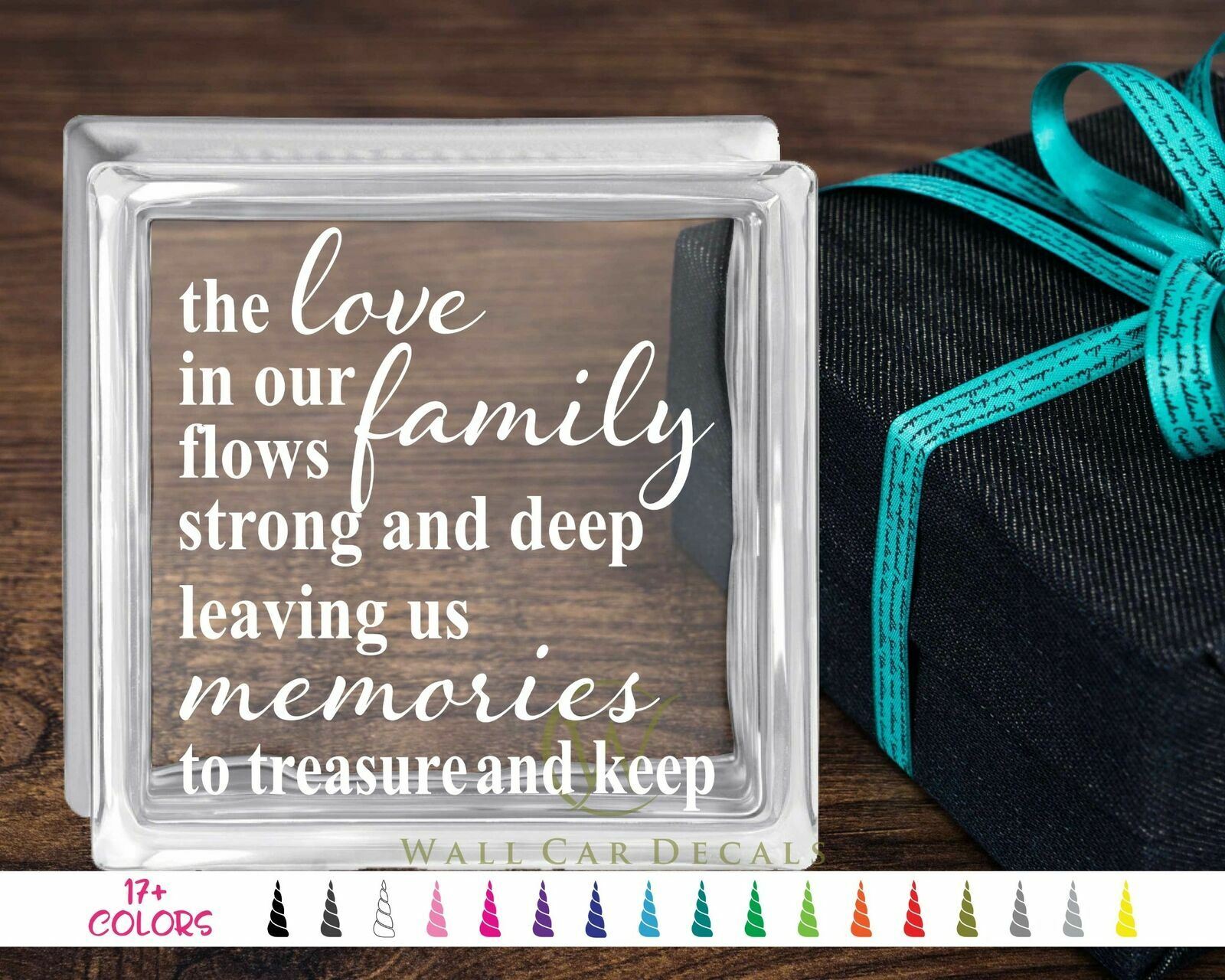 Strong Love Family Memories Glass Block Decal Mother's Day Craft Sticker Holiday