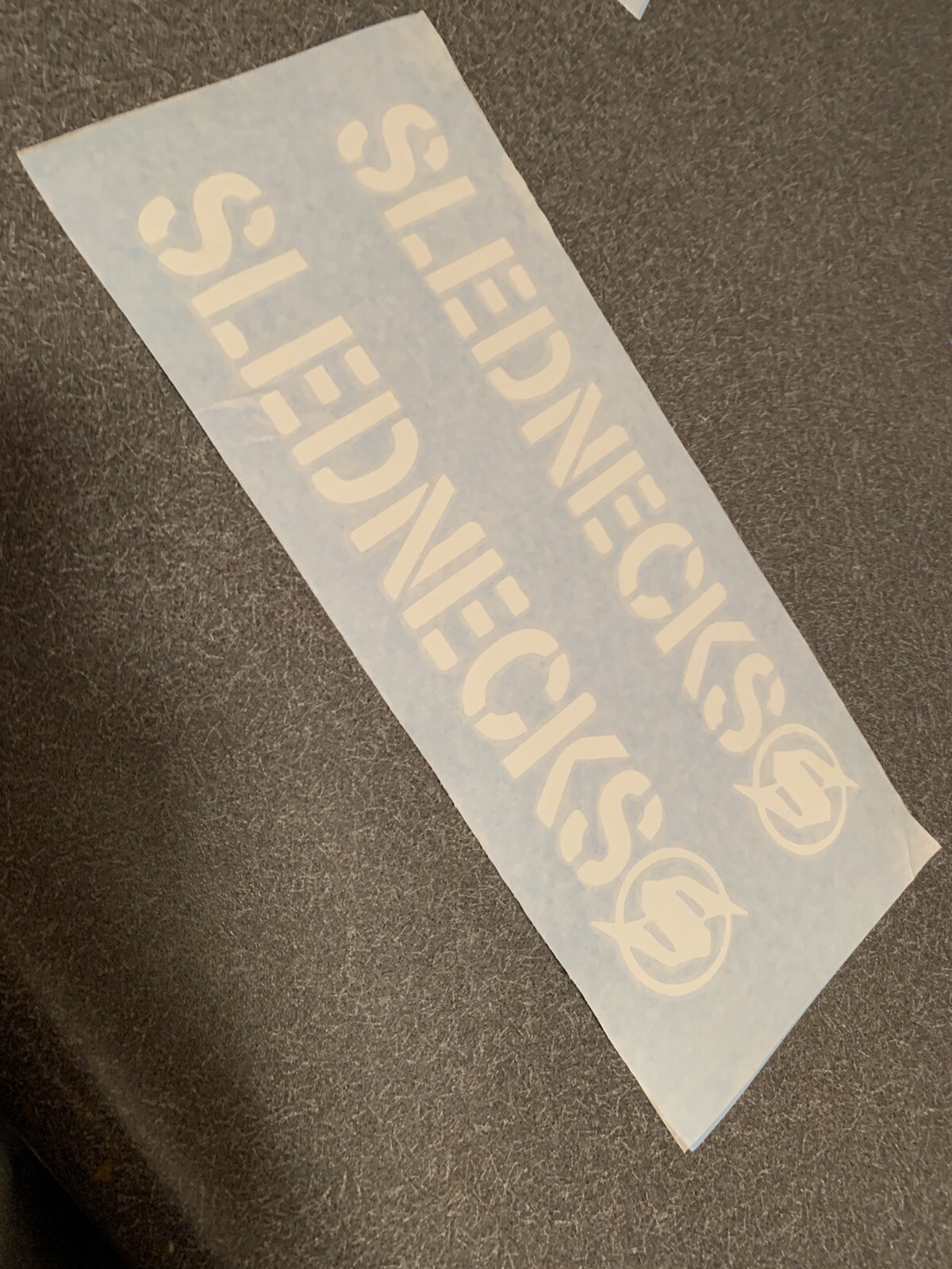 Slednecks Snowmobile vinyl stickers decal PAIR OF TWO Trailer White 32” Large
