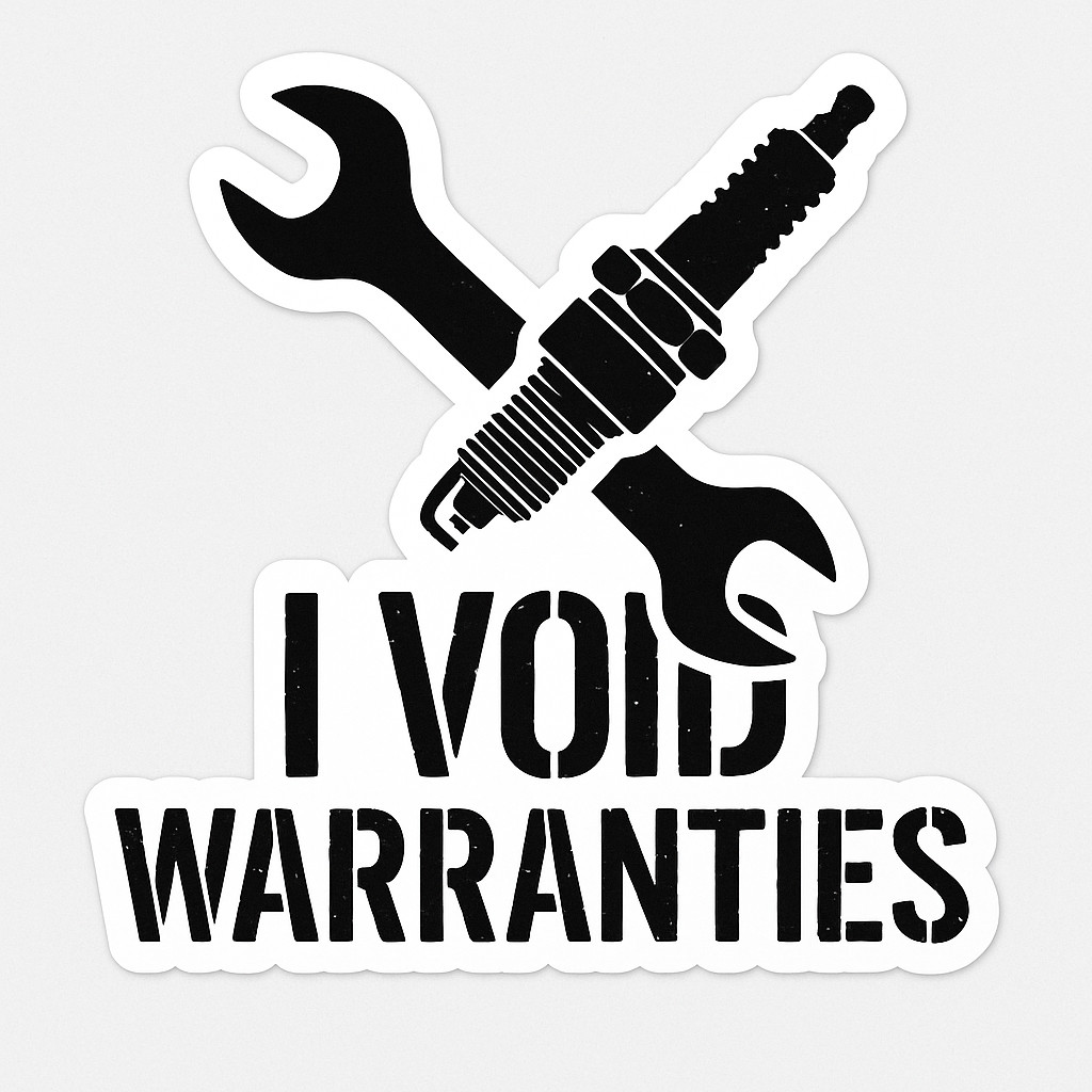 Funny Car Warranty Sticker Decal – I Void Warranties