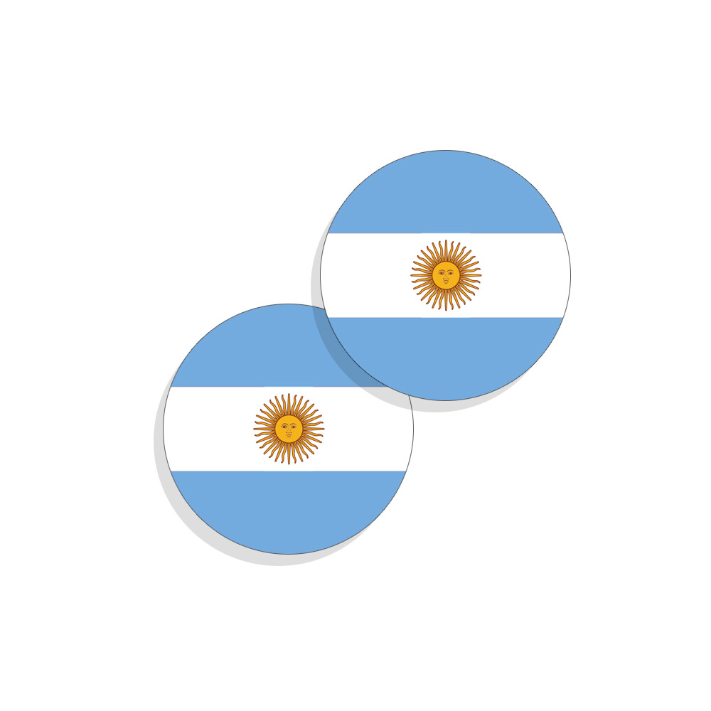 Argentina Flag Stickers Flag Decals Vinyl Indoor Outdoor Round 4pack