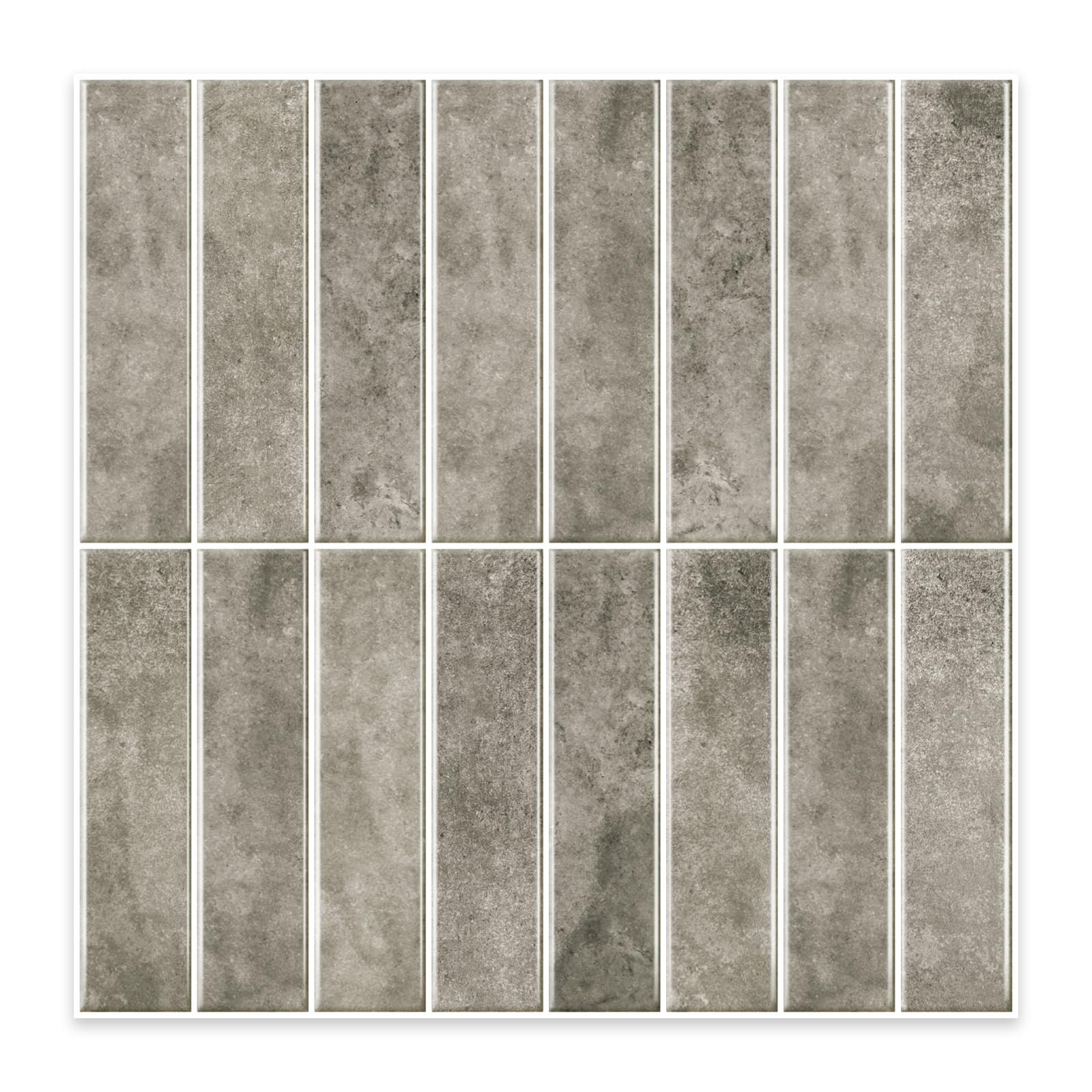 10 Sheets 12x12inch Brown 3D Vinyl Backsplash Tiles, Self-Adhesive Peel and S…