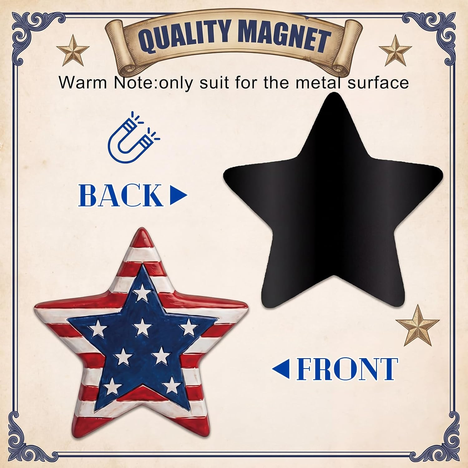 16 Pcs Patriotic Garage Decoration Magnet Sticker – 4Th of July Red White Blue 2