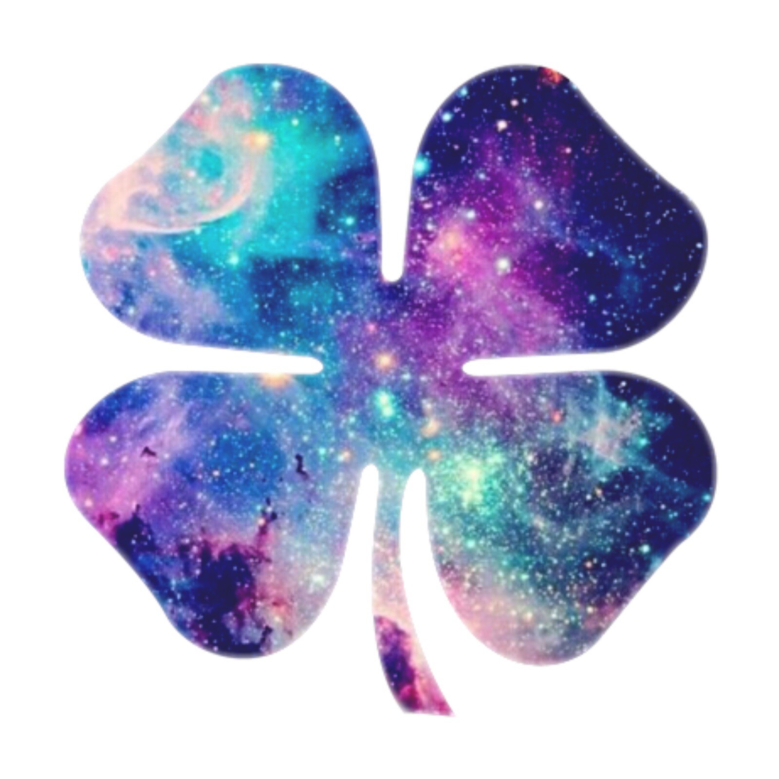 Galaxy Clover Sticker Space Planet Stars Cosmic 4-Leaf Good Luck (4 Inch)
