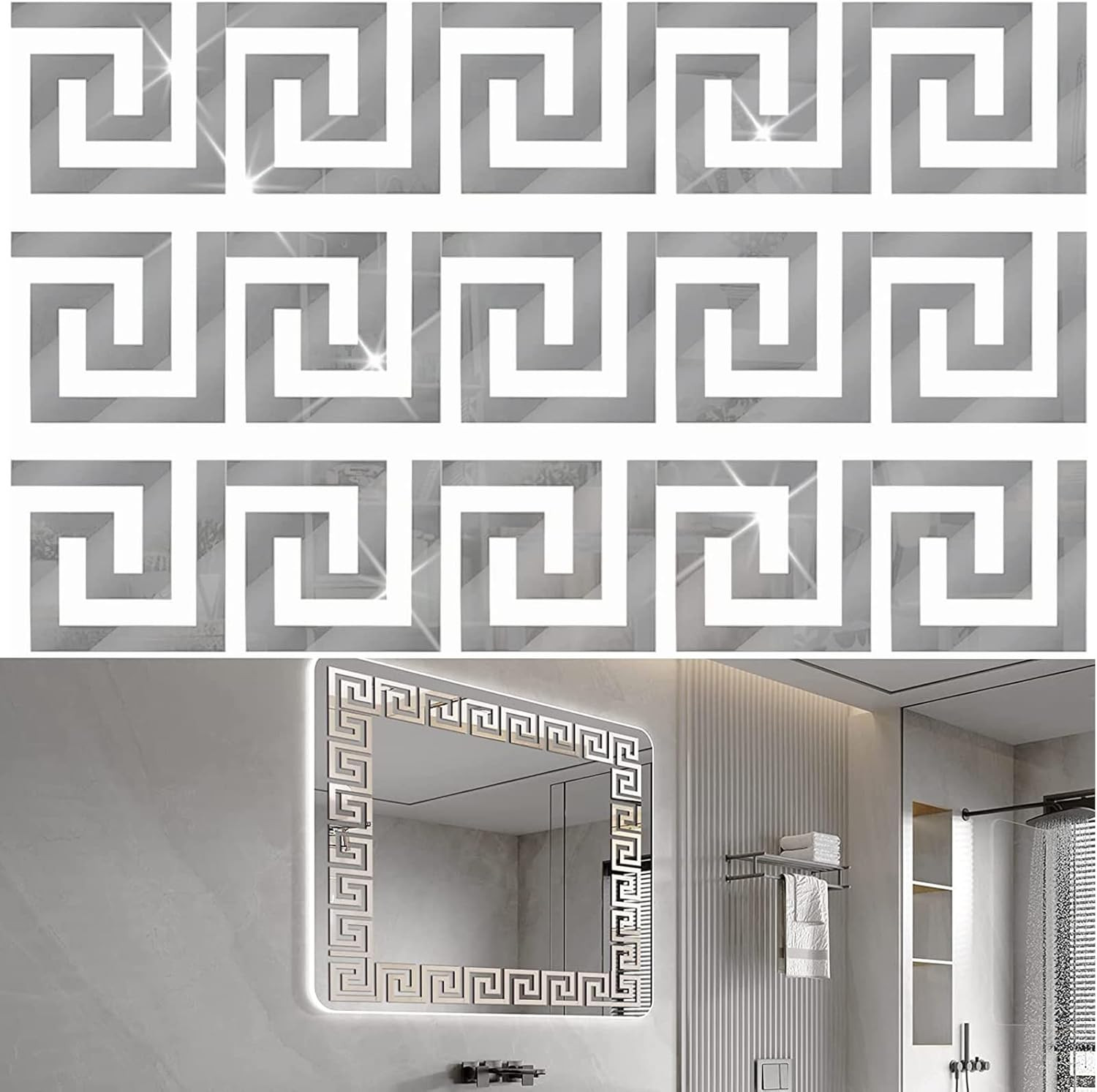 100 Pieces Removable Acrylic Mirror 100pcs Silver Wall Sticker