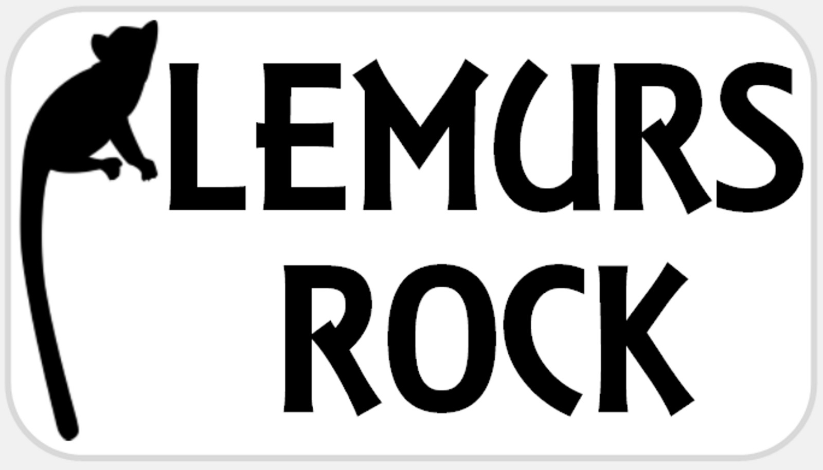 Lemurs Rock – 25 Stickers Pack 2.25 x 1.25 inches – Primate Madagascar Gift Love