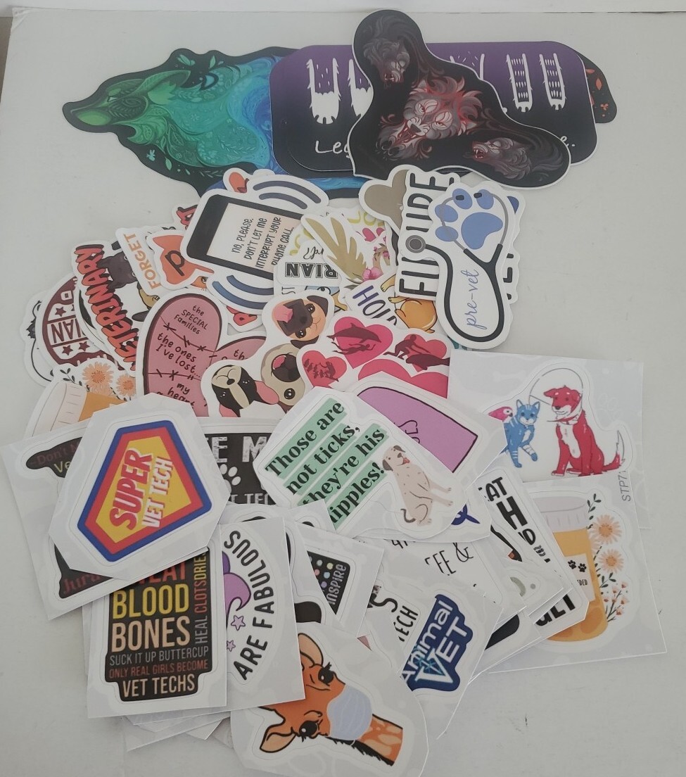 55 PC Veterinary, Technician, Assistant Stickers Inking Dragon, BulbaCraft, Tech