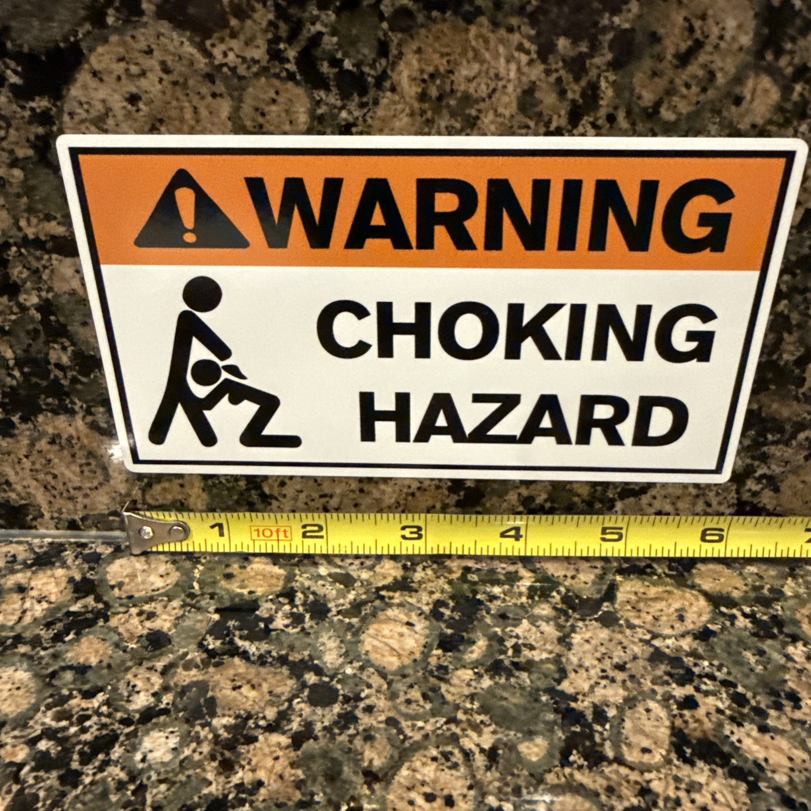 Warning Choking Hazard Cock Dick Funny Car Bumper Sticker Decal Toolbox Naughty
