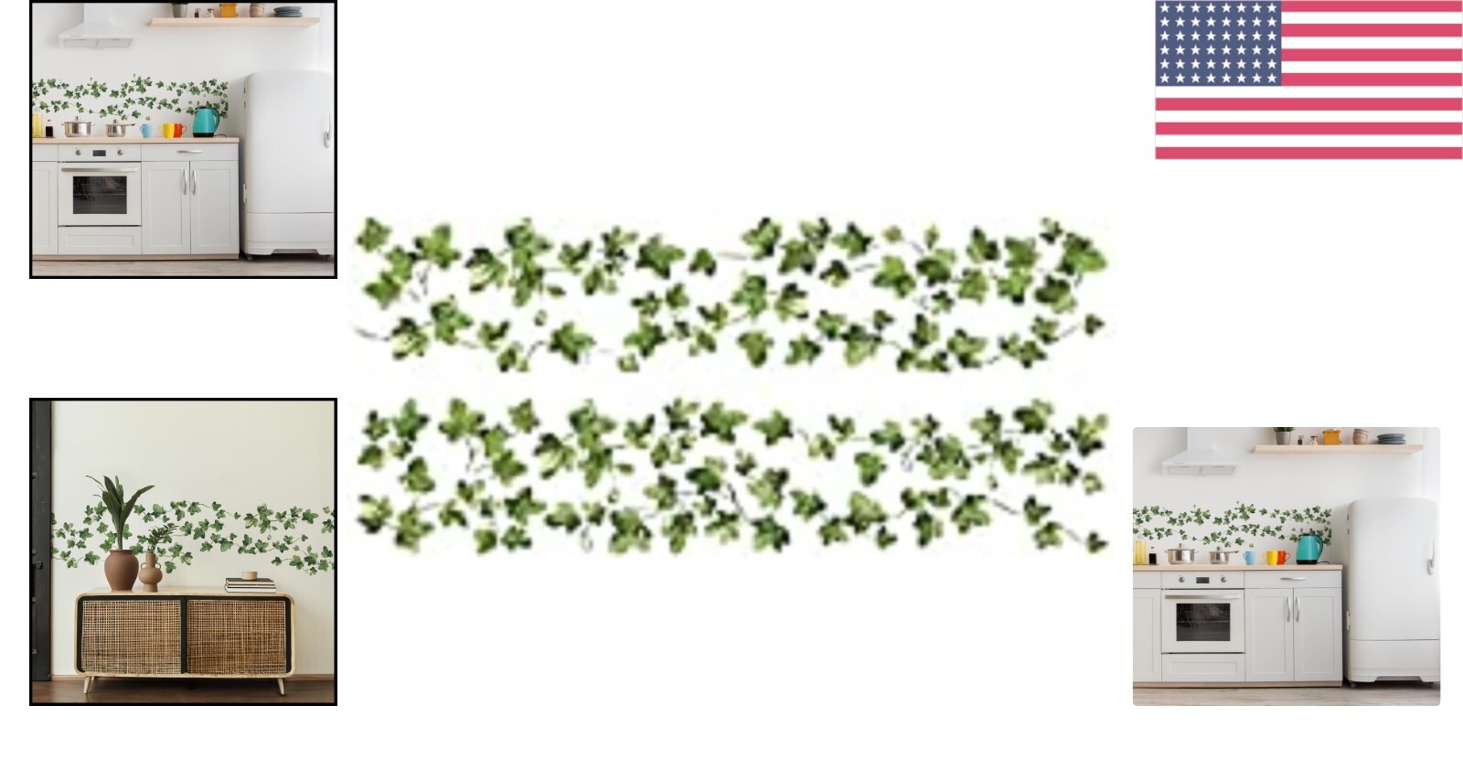 Reusable Peel and Stick Ivy Vine Wall Decals – Easy Install Botanical Decor