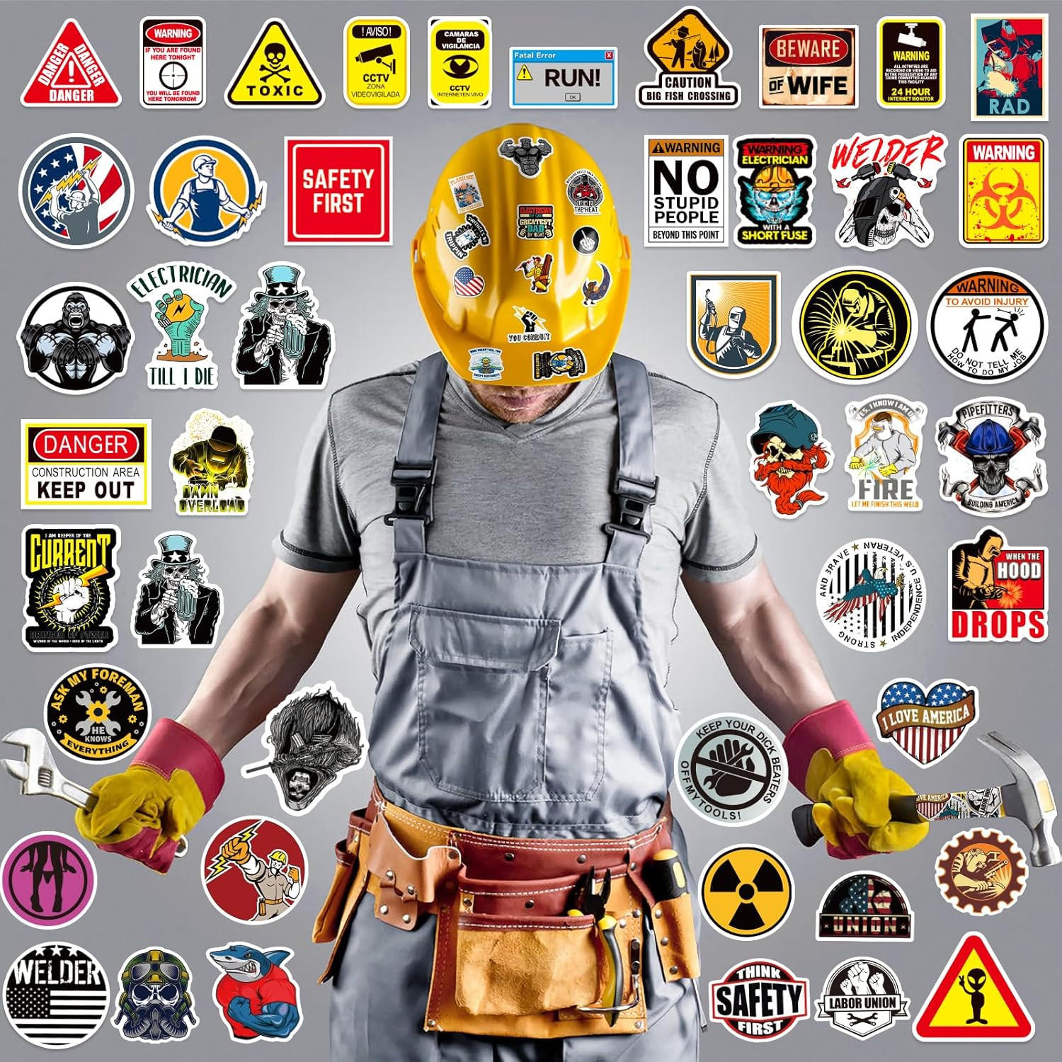 400 Pcs Hard Hat Stickers, Welding Stickers for Men&Adults Helmet, 100% Vinyl…