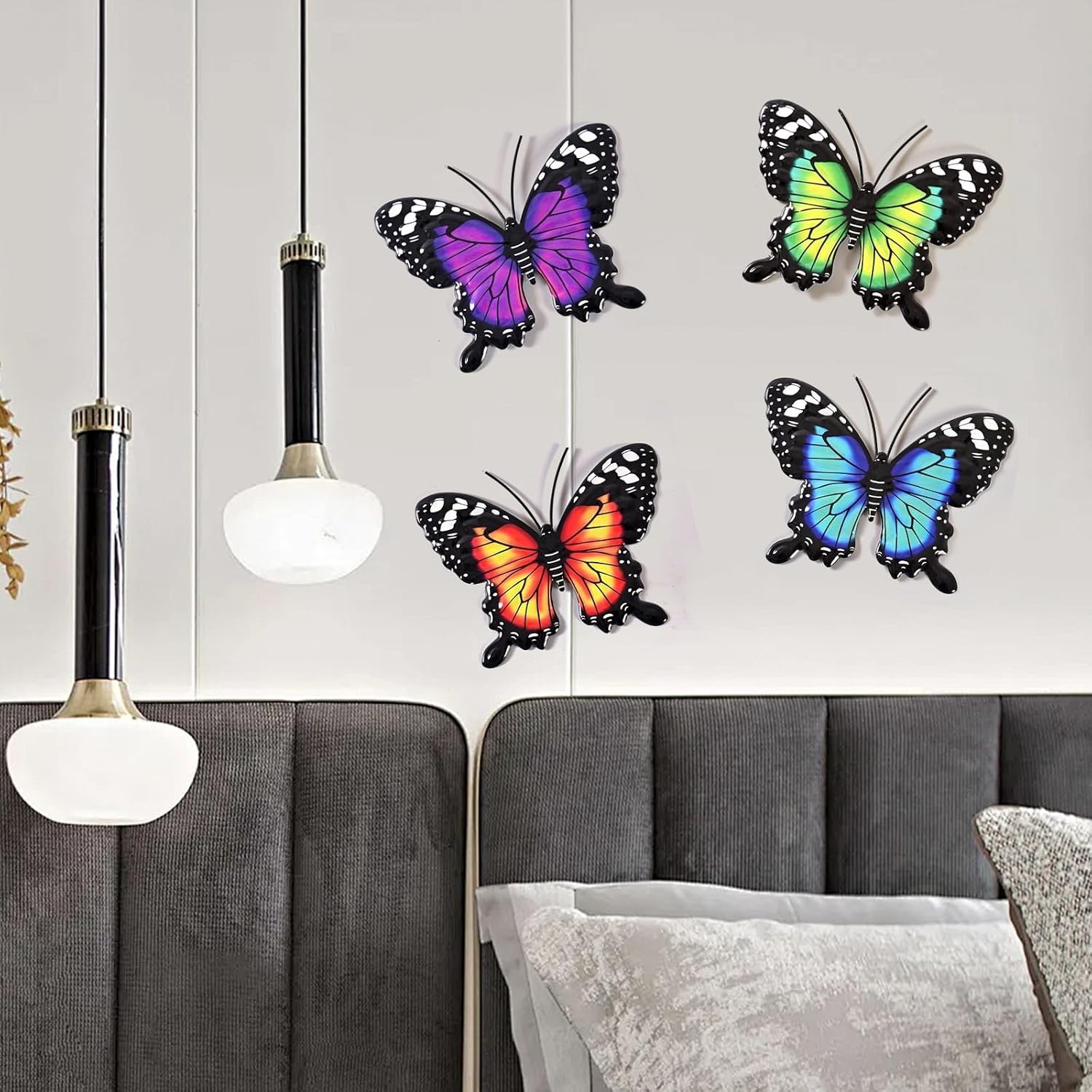 Colorful Metal Butterfly Wall Decor – 4 Pack for Indoor & Outdoor Elegance