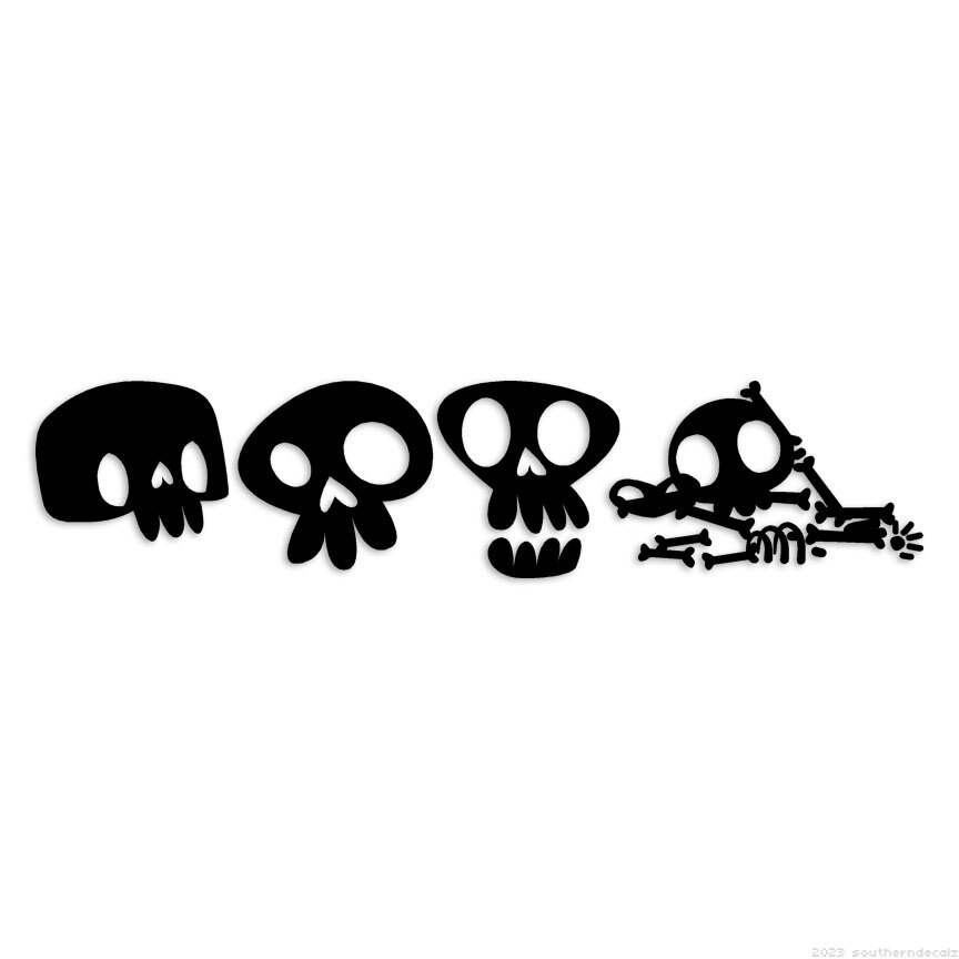 Skulls Bones Skeleton – Decal Sticker – Multiple Colors & Sizes – ebn7087