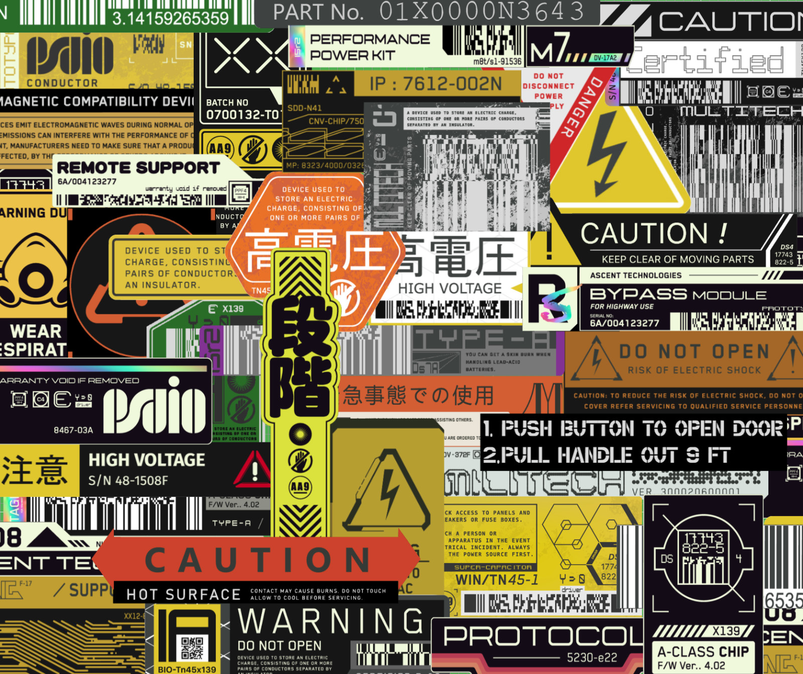 20/40 Cyberpunk Decal Stickers – Glossy Vinyl – Water Resistant Futuristic