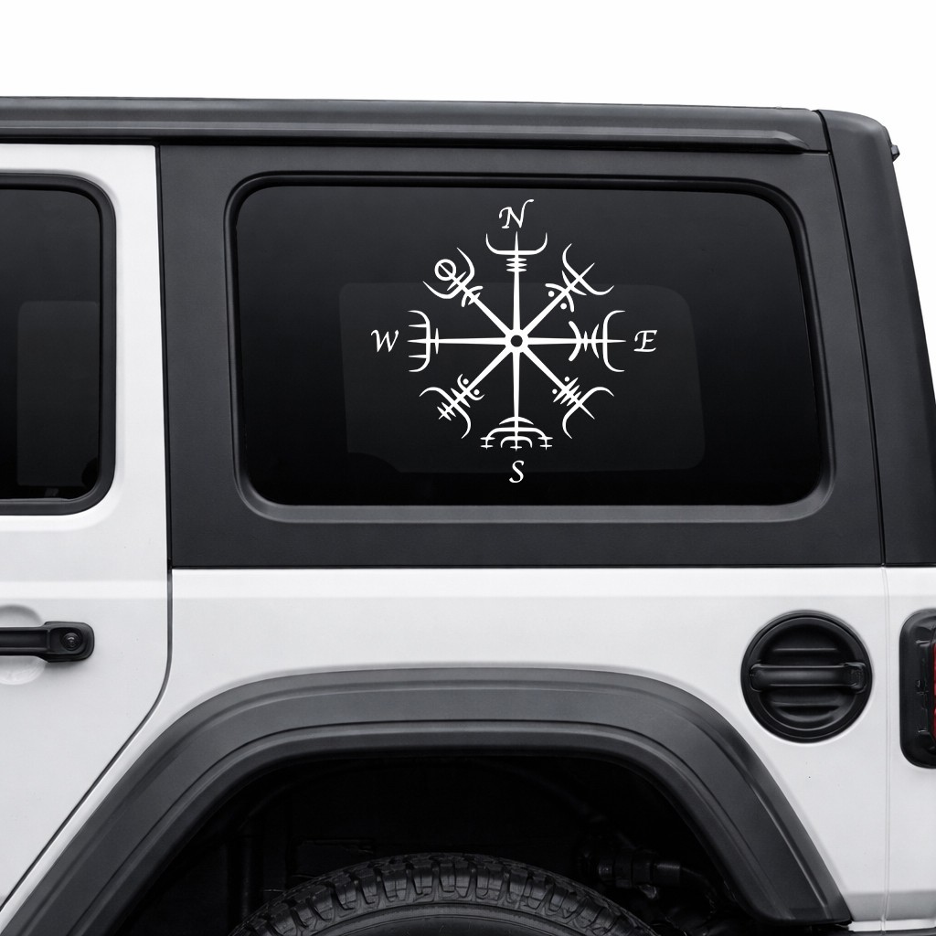 Asatru Vegvisir Viking Compass Vinyl Sticker Decal Norse Nordic Protection Symbo