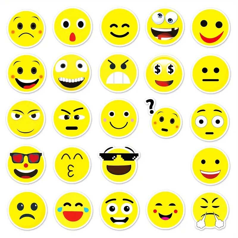 EMOJI Vinyl Stickers ~ HAPPY Sad CRYING Laughing MAD Faces ~ WATERPROOF Decals