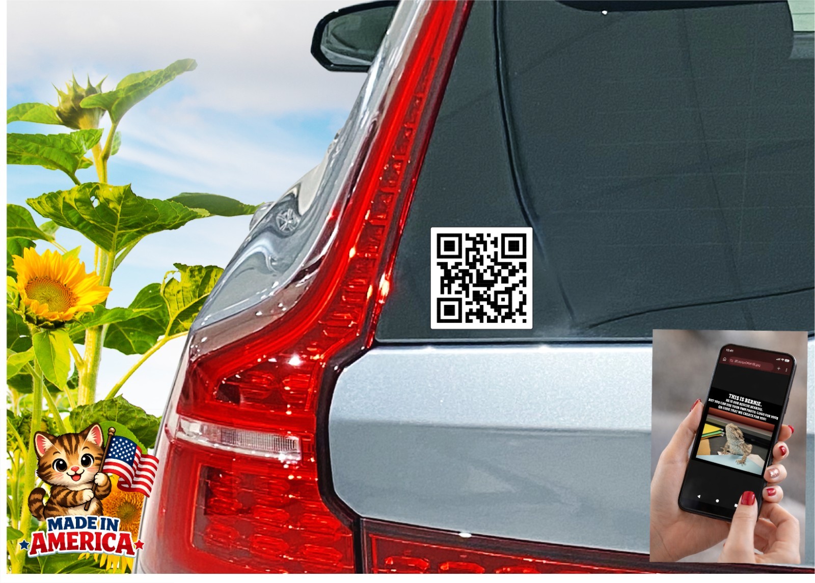 Custom QR Code Decal Sticker Link to YOUR PHOTO Advertise Fun Picture Share Scan