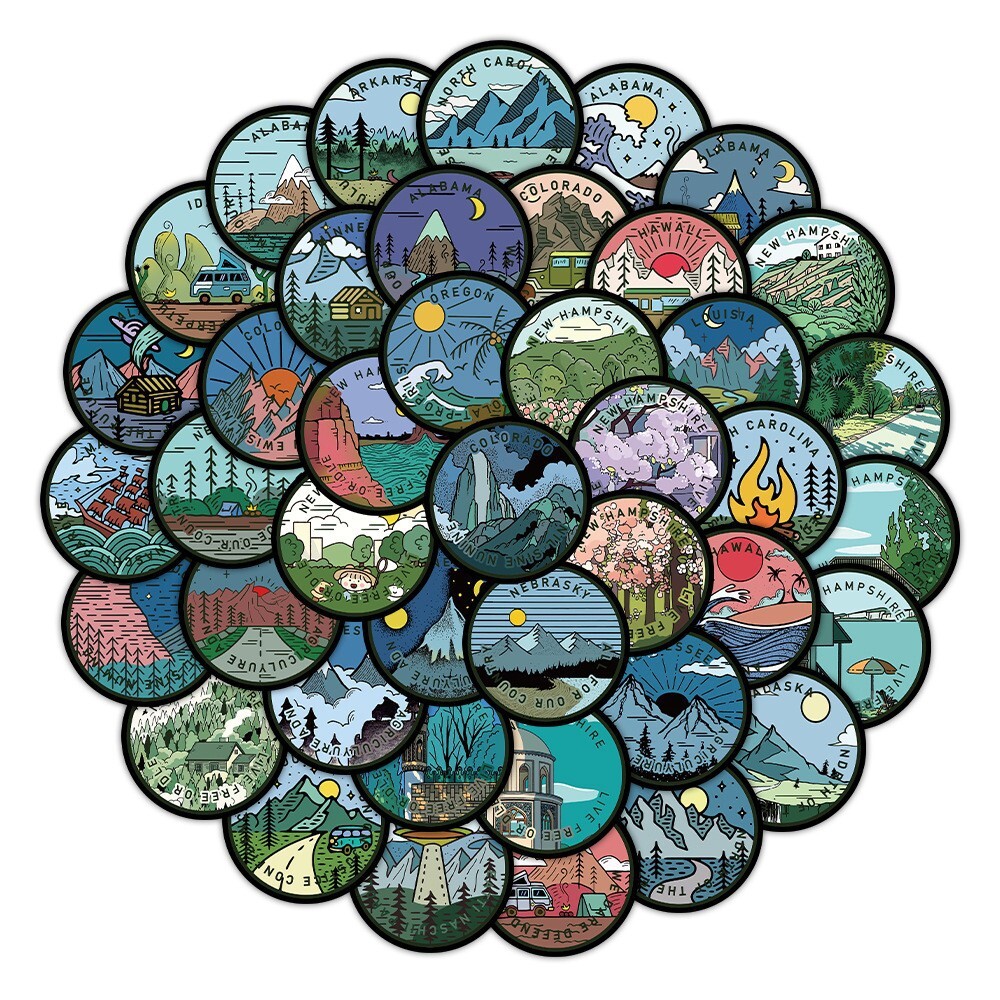 120Pcs US Map States Stickers for Kids Water Bottle Waterproof Scrapbooking