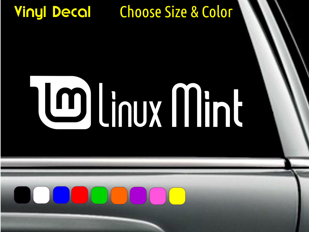 LINUX MINT text logo Vinyl Decal Laptop Window Sticker CHOOSE SIZE COLOR