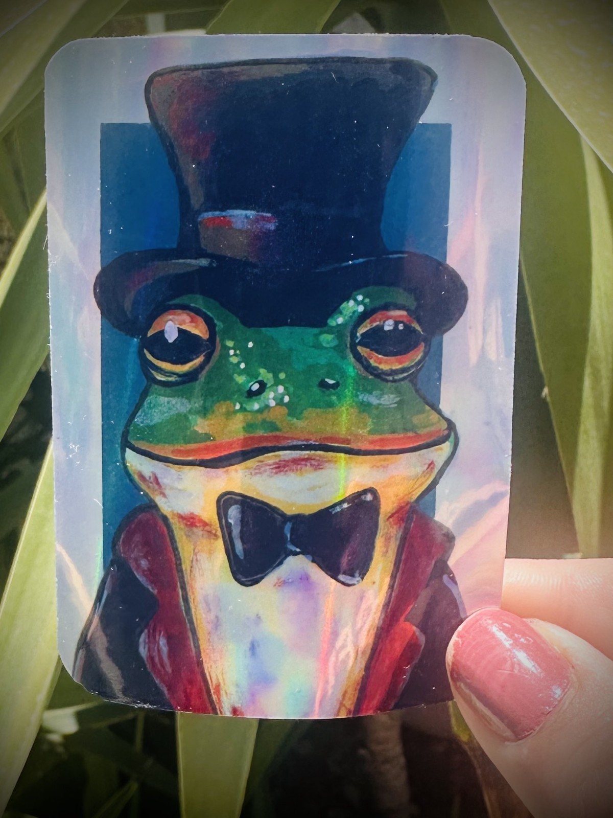 ACEO Original *HOLOGRAPHIC STICKER* “Gentleman Society” 2.5×3.5