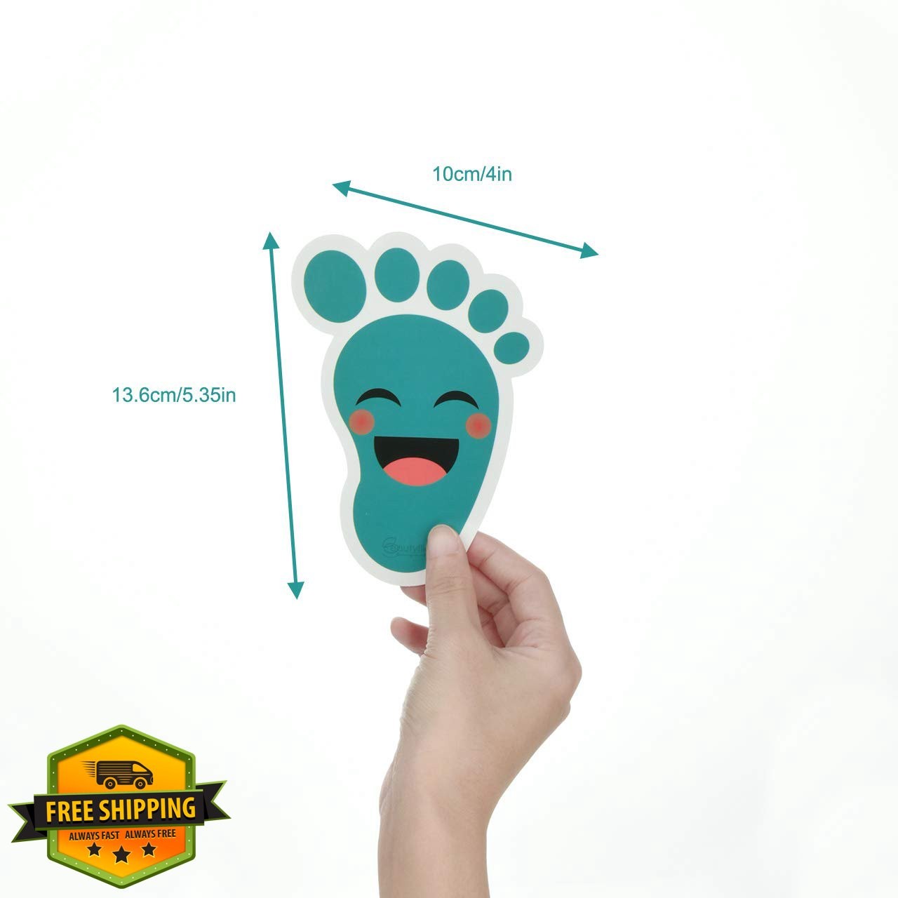 Beautyflier Cyan-Blue Footprint Floor Stickers
