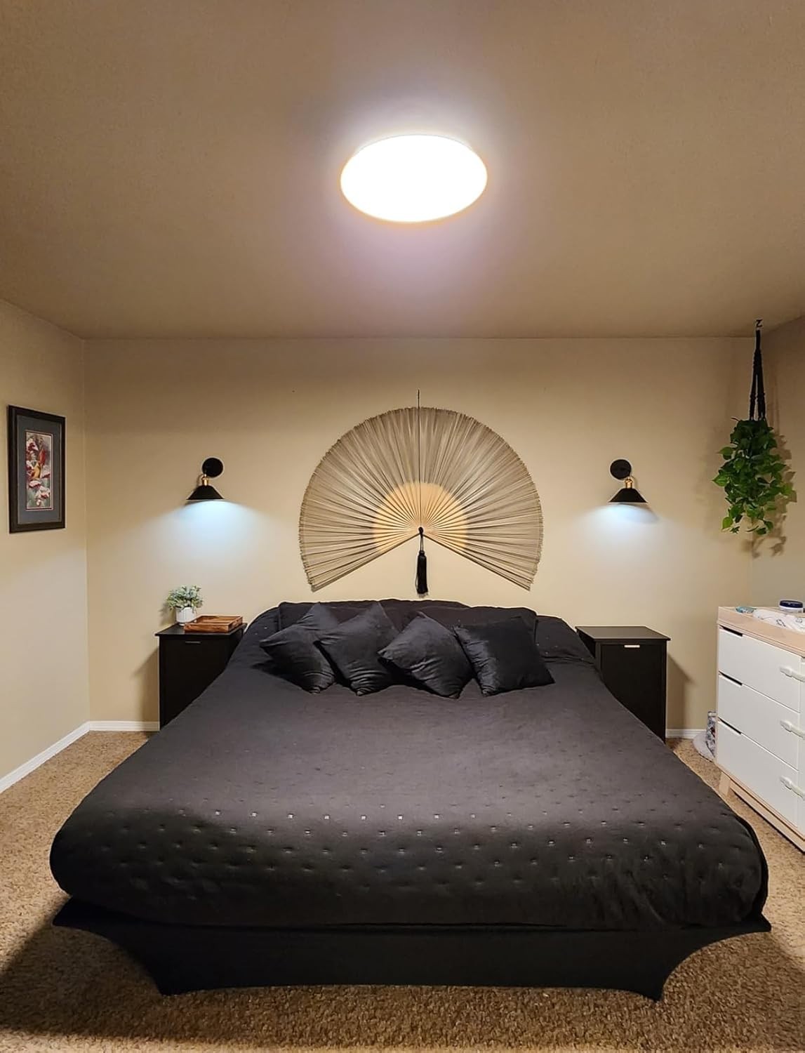 Fan Wall Decor Giant Fan Bamboo Wall Art for Boho Hanging Headboard 48×48