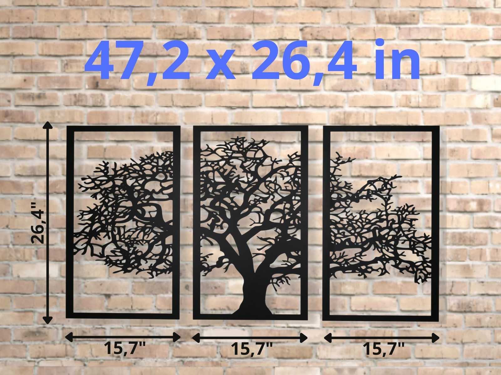 Vailla Tree of Life Wall Art 3pcs Family Tree Wall Decor 3D Wooden Wall Hangi…