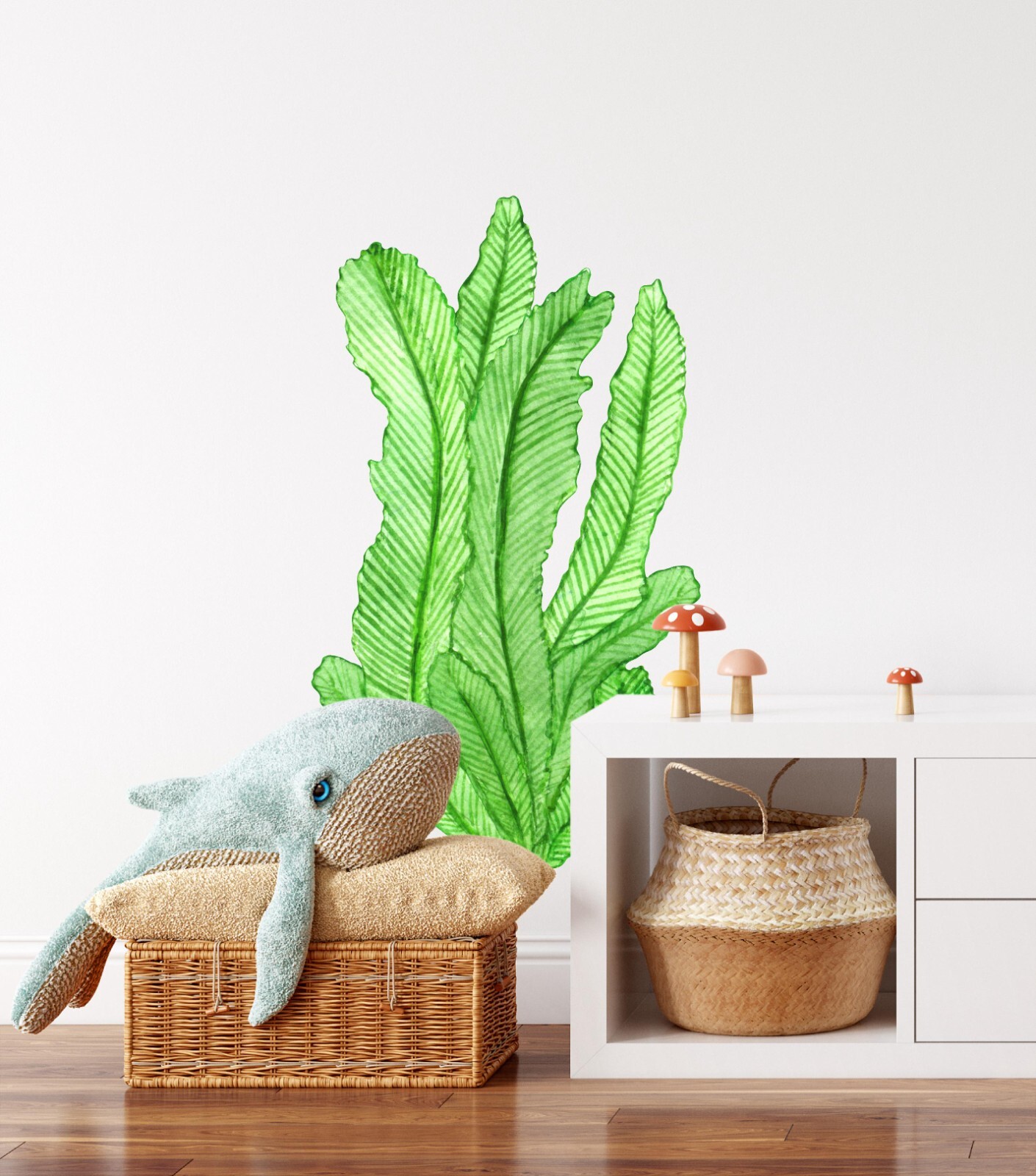 Green Seaweed Wall Decal Ocean Sea Life Removable Fabric Wall Sticker