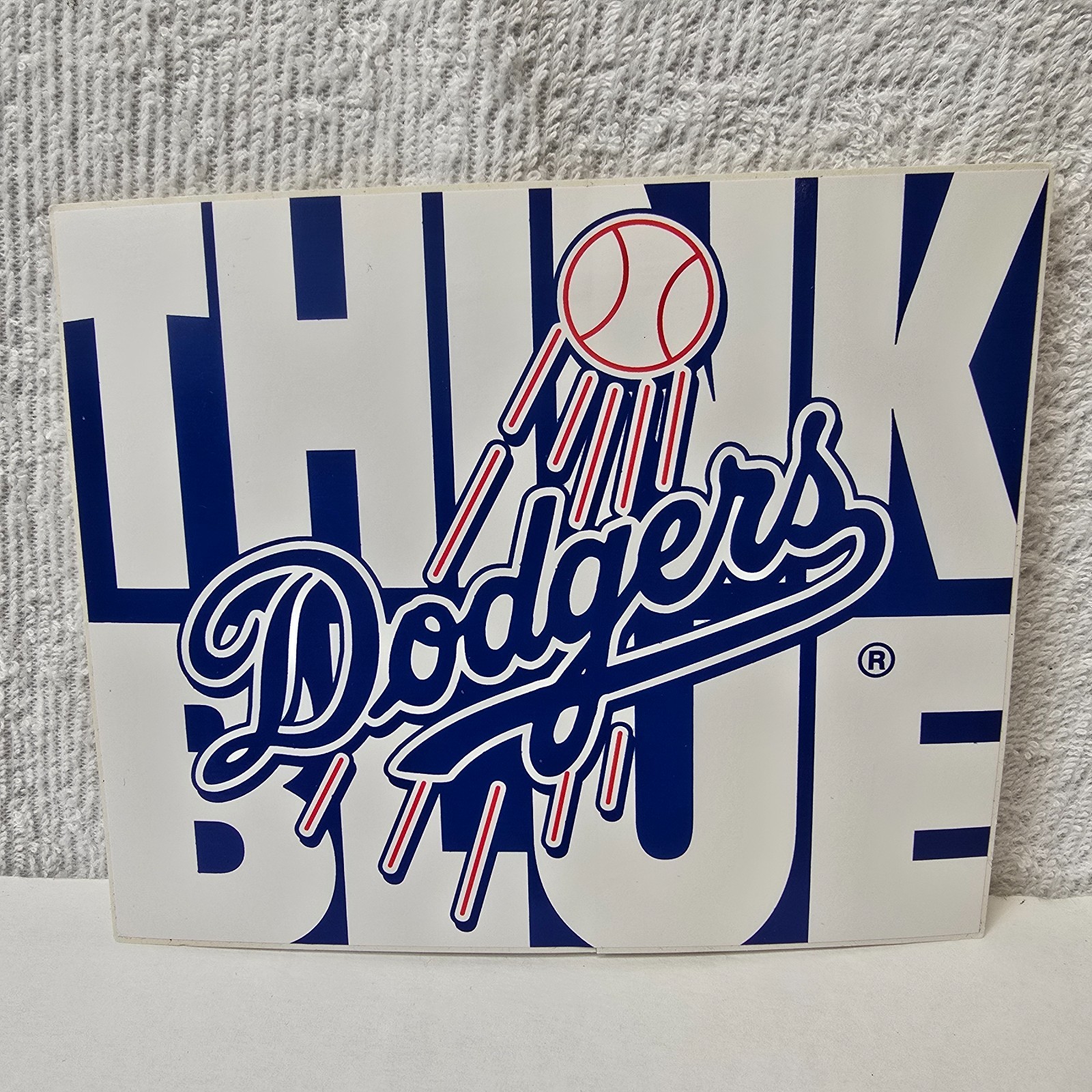 6 Think Blue LA Dodgers Sticker Blue and White 5.5 H x 4.5 W in