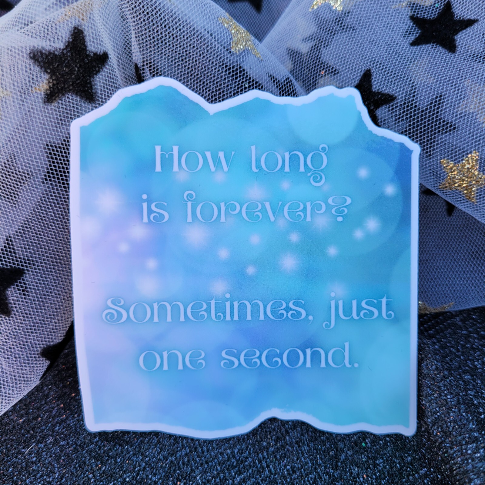 STKR027 Alice in Wonderland Sticker – How Long is Forever – Book Quote Books Tok