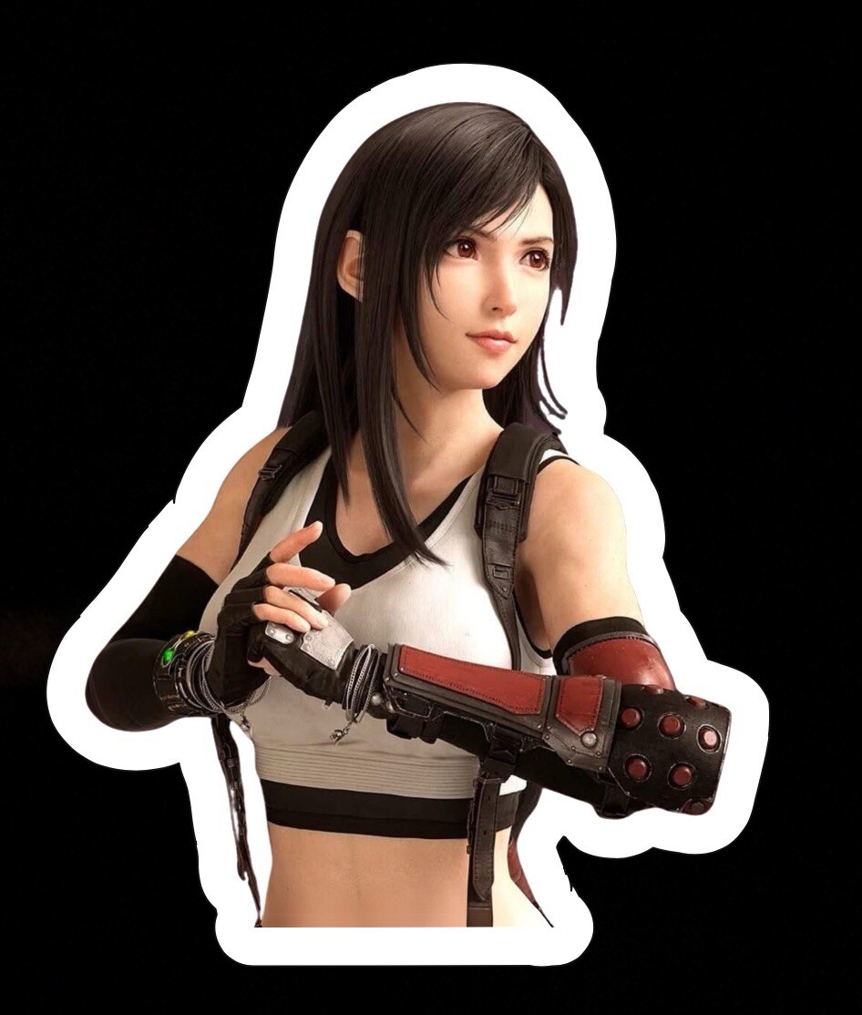 Tifa Hartlock, Final Fantasy 7, FF7, FFVII, Glossy Vinyl sticker, Decal