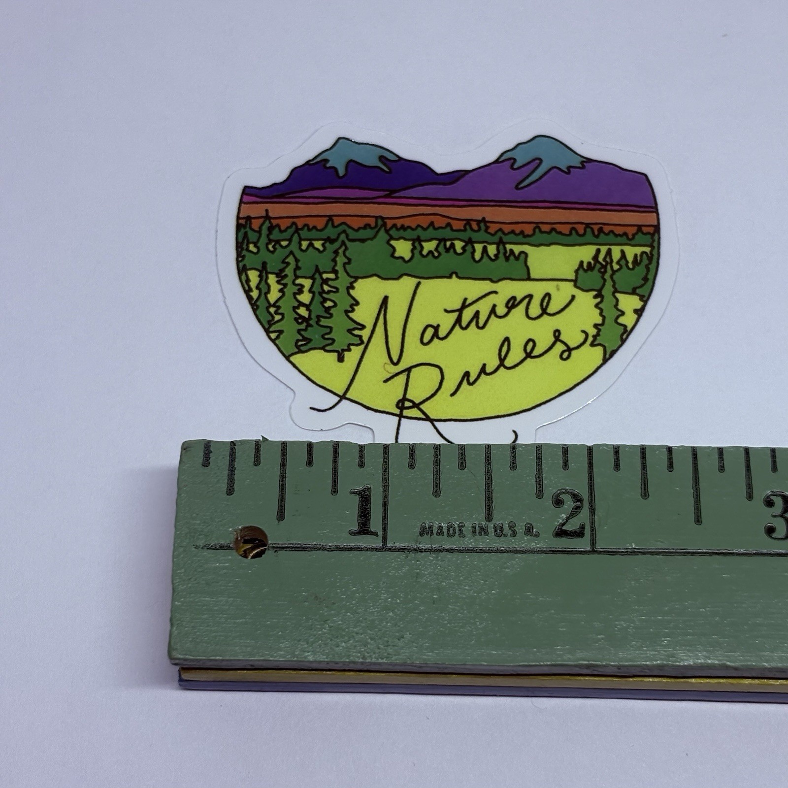 “Nature Rules” Sticker Abstract Art Hiking Fields Travel Decal Vinyl Decor Tc9