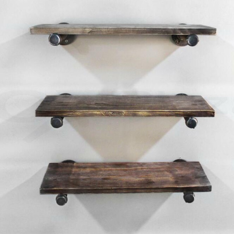 1X Industrial Retro Iron Pipe Shelf Brackets Wall Mount Holder Rack Stand Tool