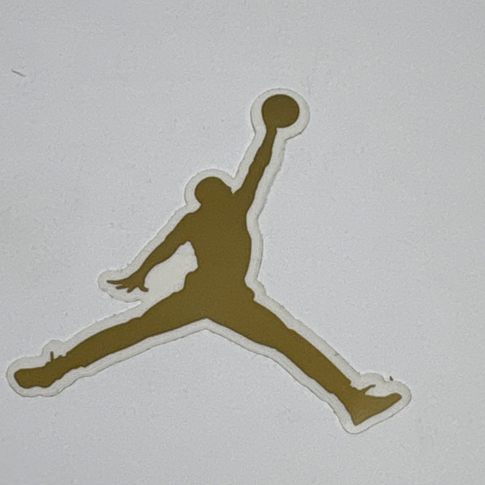 Gold & White Basketball Player Silhouette Vinyl Die-Cut Sticker Decal