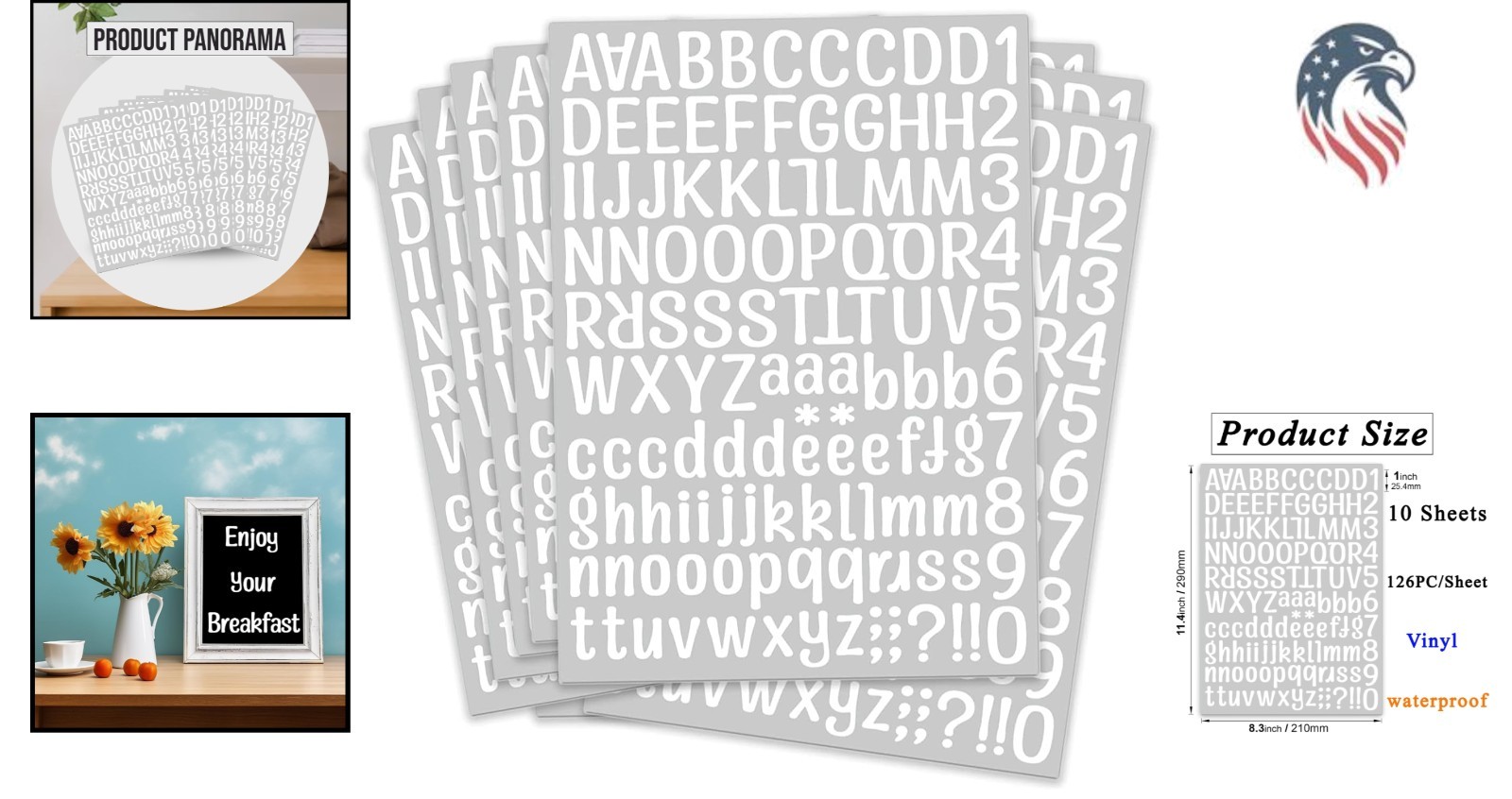 Self Adhesive Vinyl Letters Numbers Kit Compatible with Mailboxes Signs Windo…