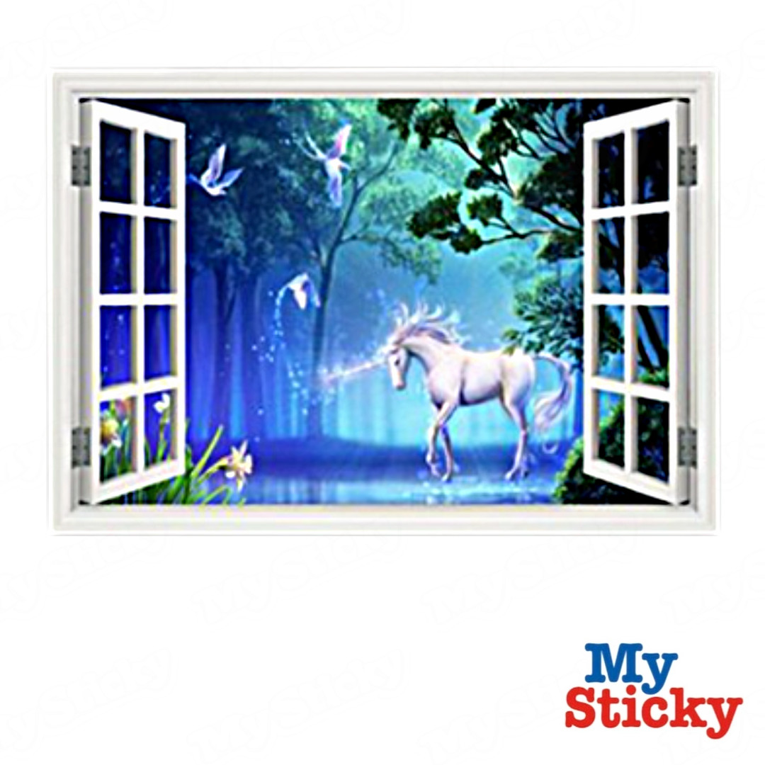 MySticky 3D Window-Frame Dreamy Fantasy Locations Designs Wall Decals