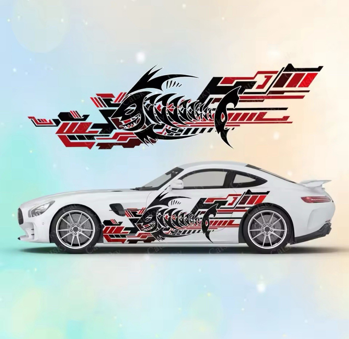 Set of 2 Skeleton Fish Bone Sticker Decal Car Window Boat Fishing – Both Sides
