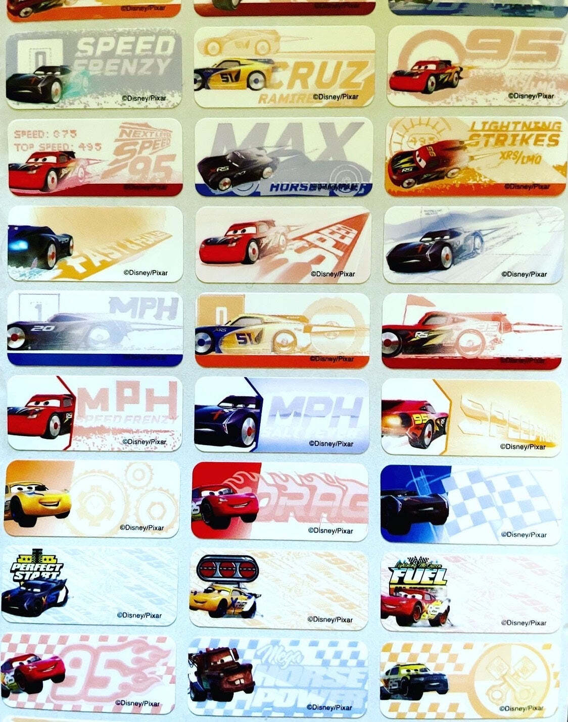 Cars Disney Name Sticker Custom Personalized Kids School Name Labels – 42 Name S
