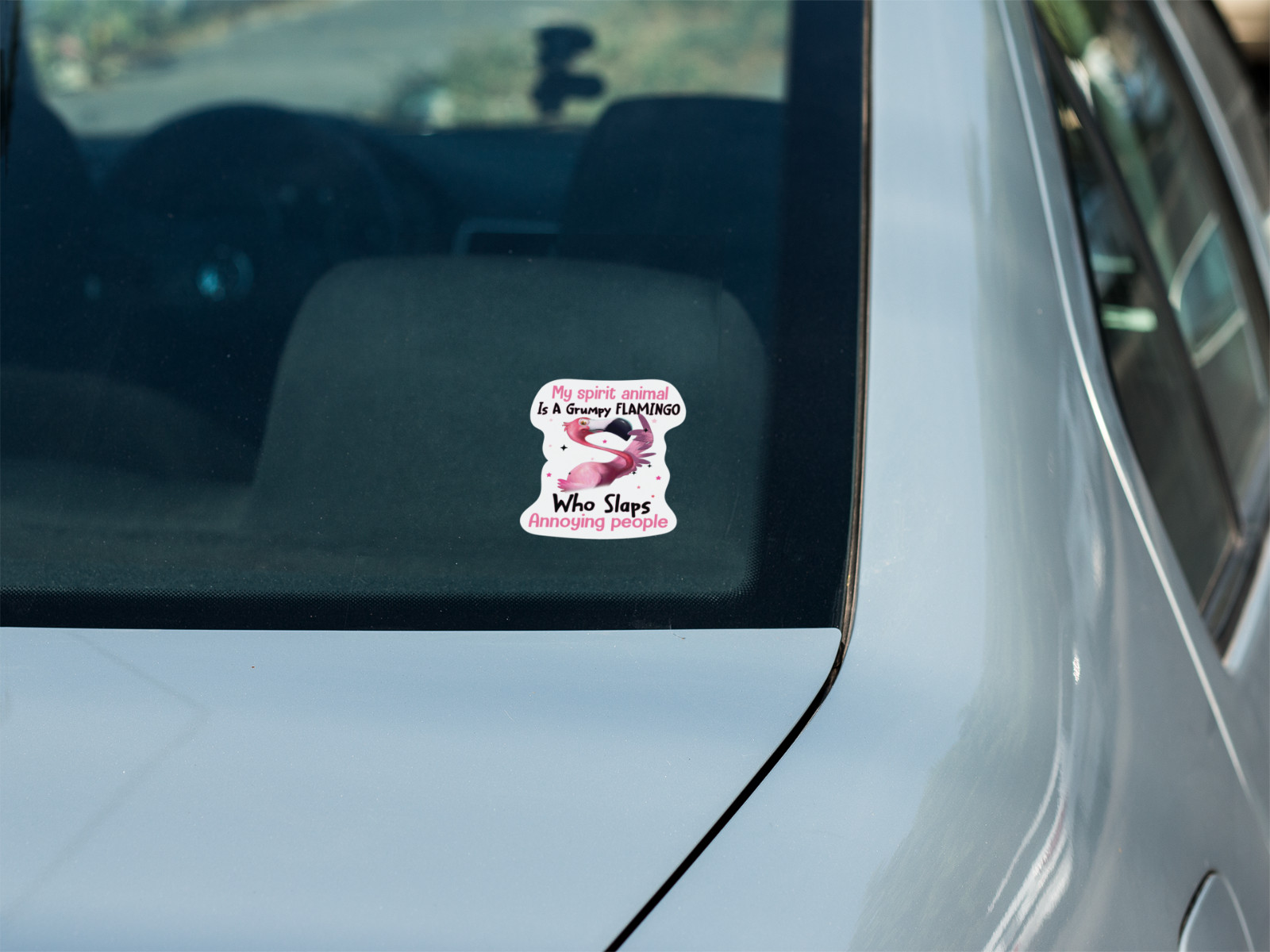 Flamingo Is My Spirit animal 4.5 In Decal for Car Truck Bumper Sticker PS821