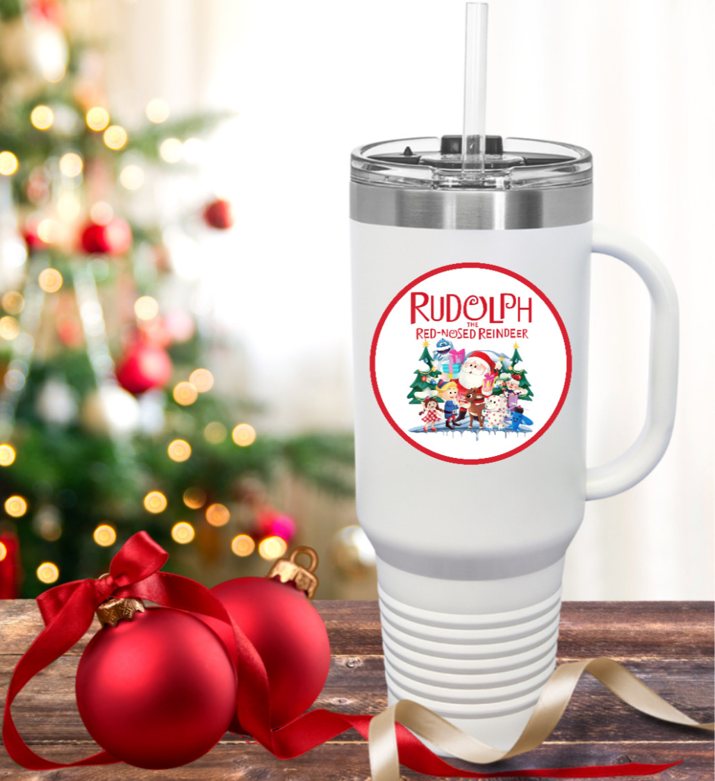 Christmas – "Rudolph" – 4" Vinyl Decal Sticker Gift Decor Jar Tumbler Car Laptop