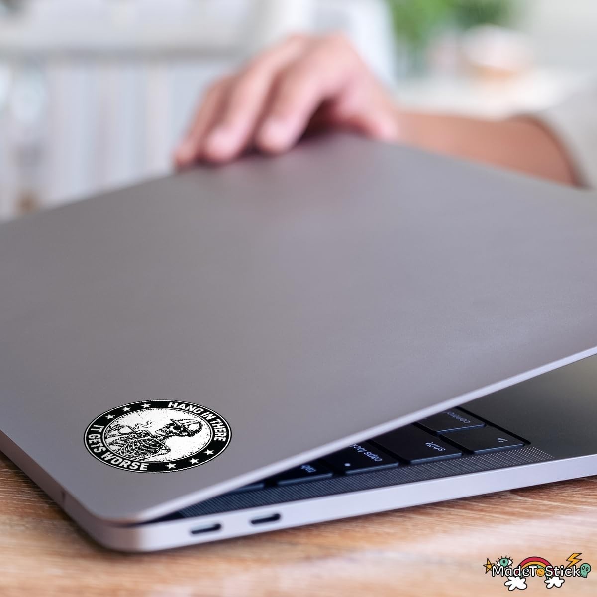 Funny Skeleton 3" x 3" Sticker Vinyl Decal