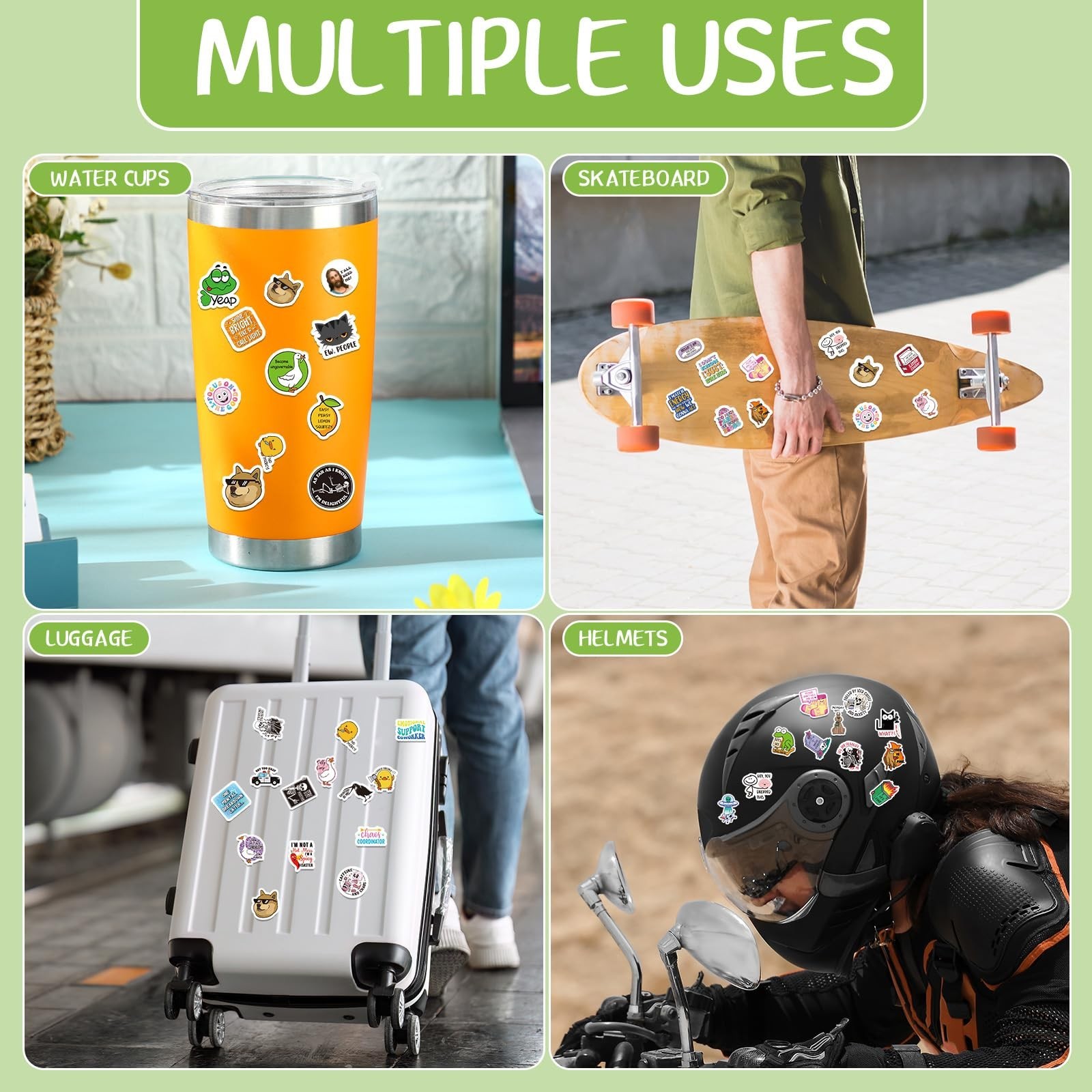 600 Pcs Funny Sarcastic Meme Stickers – Waterproof Decals for Laptops, Water Bot