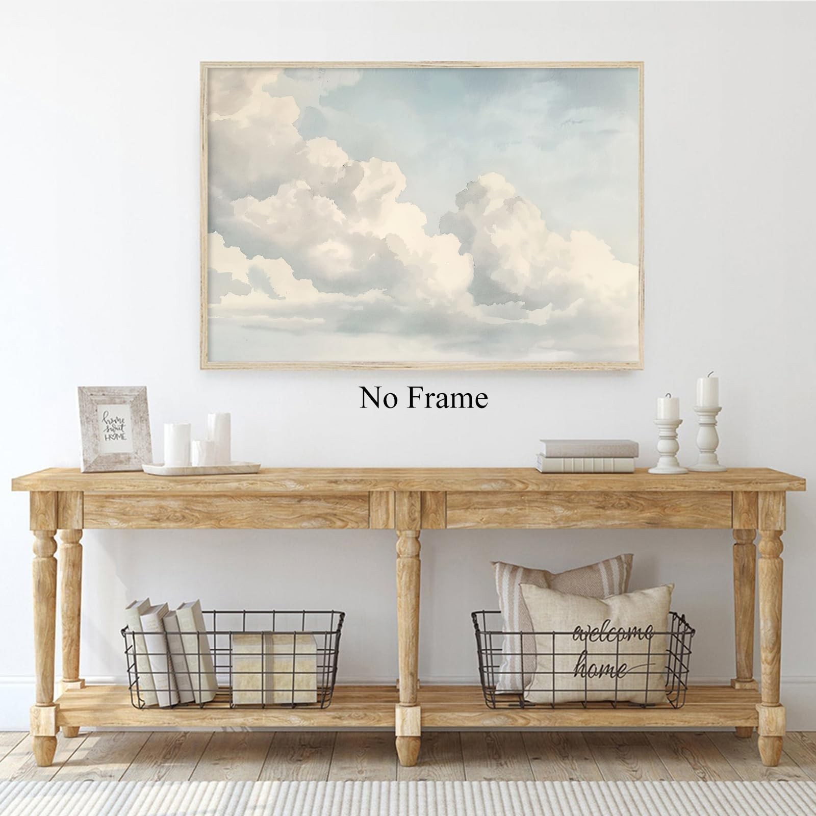 Blue Sky and White Clouds Wall Art Vintage Cloud Painting Watercolor Sky Art …