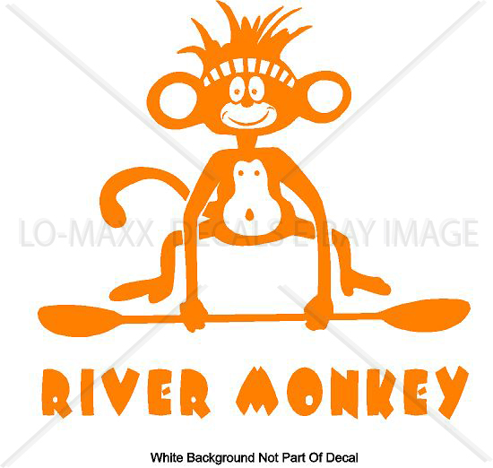River Monkey Whitewater Watersports Kayaking Boating Outdoor Sport Vinyl Sticker