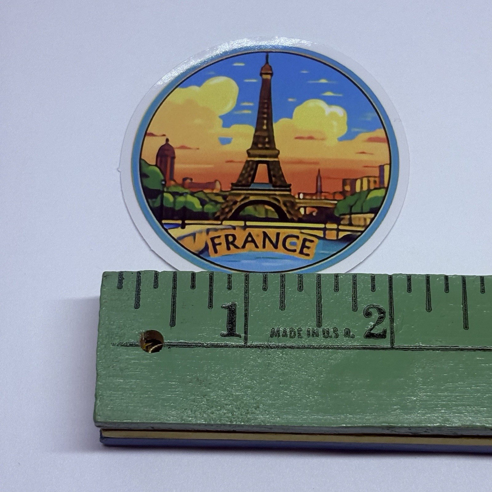 France Eiffel Tower Sticker Travel City Tour Art Decal Vinyl Souvenir Round Tc6