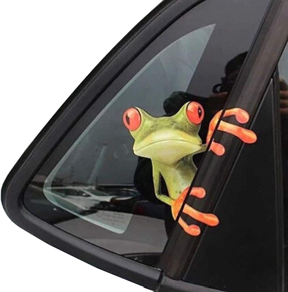 UTENEW 3D Cute Peep Frog Funny car Stickers Truck Window Vinyl Decal Graphics