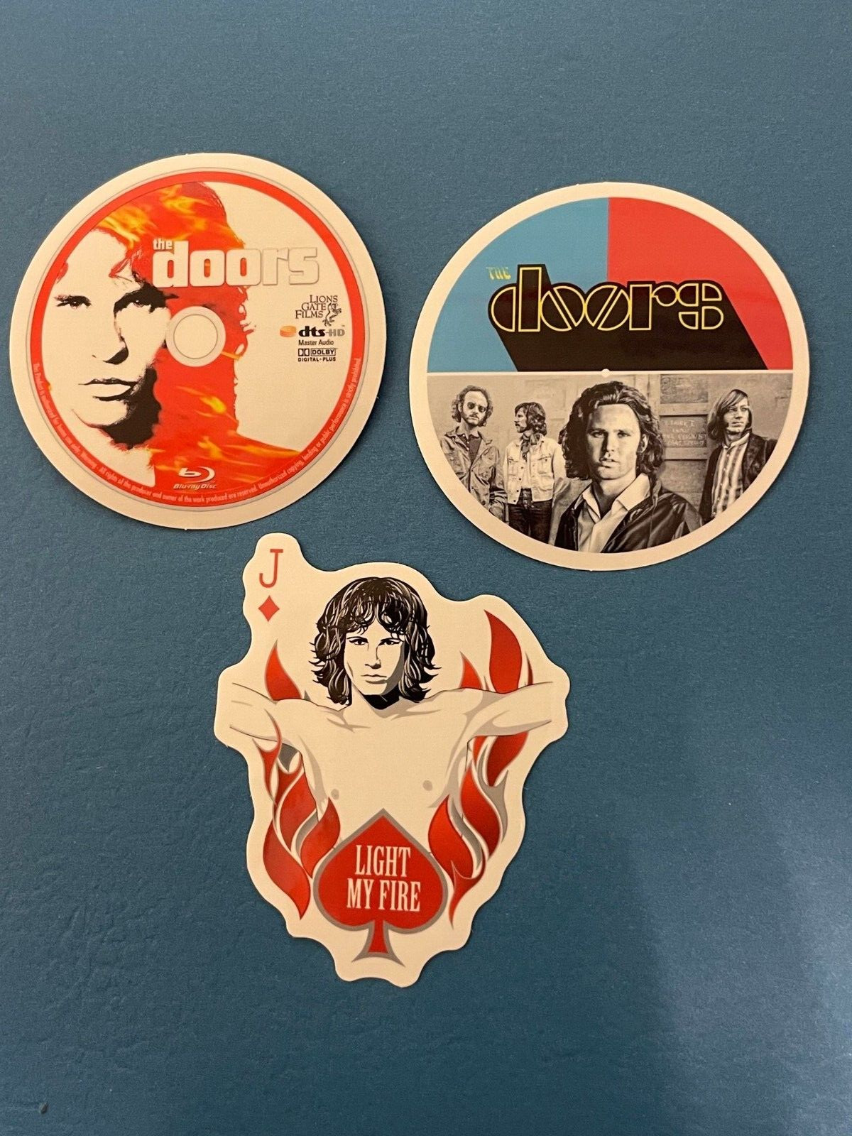 Lot of 3 THE DOORS 2" to 2 1/2" Band Logo Stickers FAST! FREE! JIM MORRISON