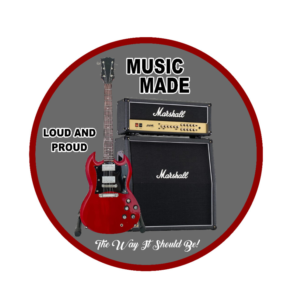 Guitar Music Made – 4in Handmade Vinyl Decal Auto Cooler Laptop Case Decor Cup