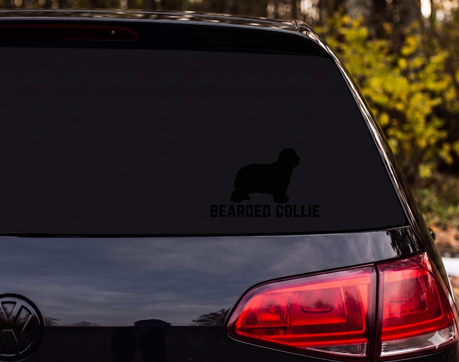 Bearded Collie Dog Silhouette Die Cut Vinyl Decal Car Laptop | Dog Lover Gift