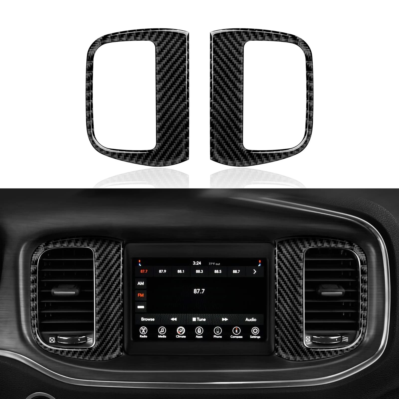 Car Air Vent Cover Decals for Dodge Charger 20152023 Carbon Fiber Accessories