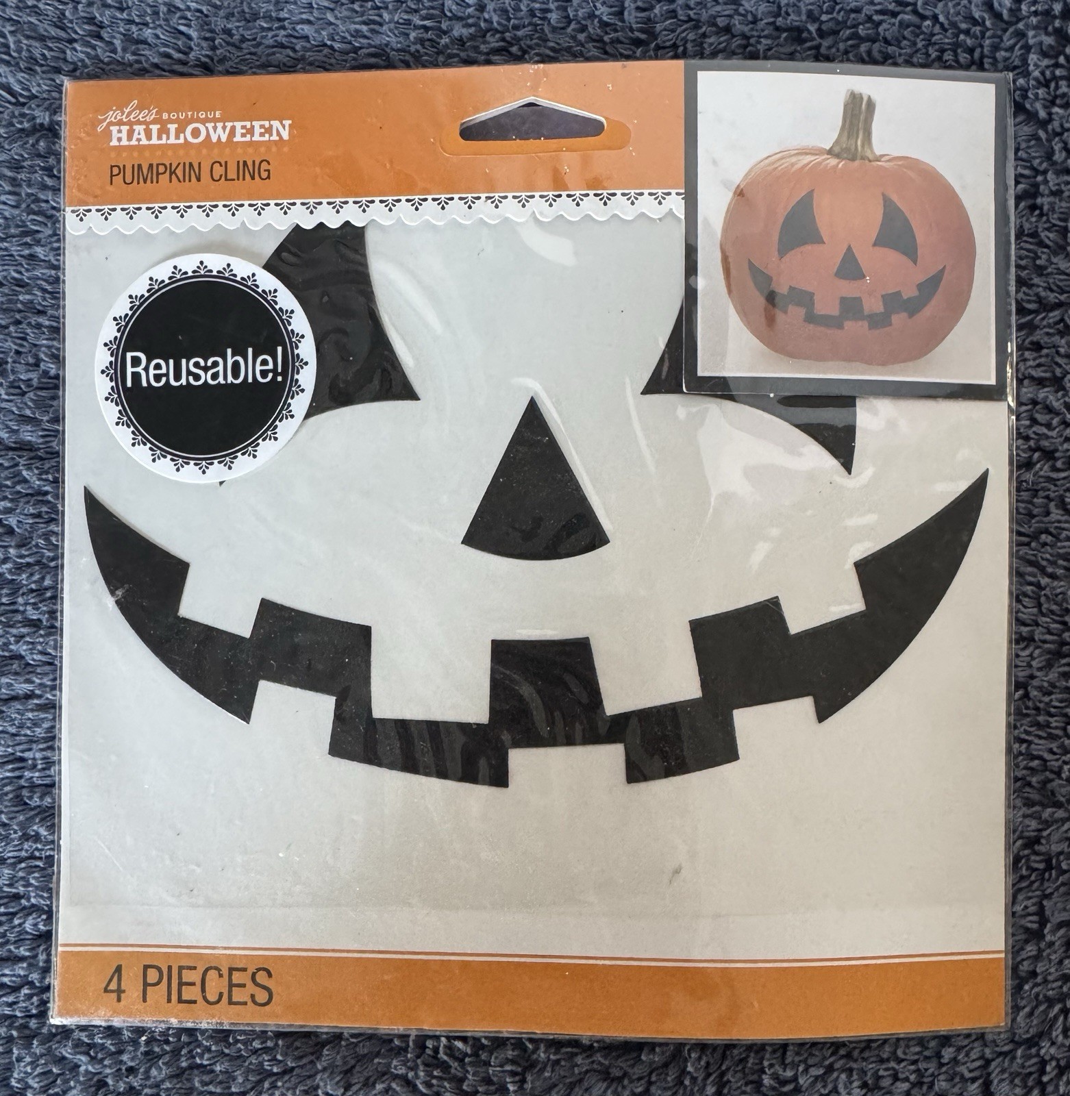 Jolee's Halloween Pumpkin Bling Stickers Pumpkin Face NEW Reusable